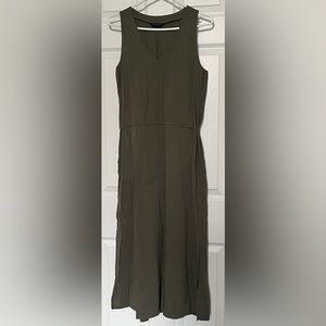Denver Hayes dark army green tunic maxi dress size small
